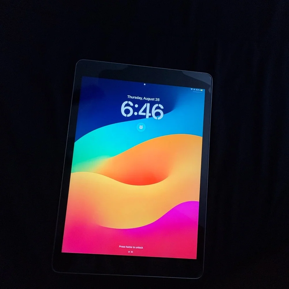 Apple Tablet with Black Frame and Vibrant Display